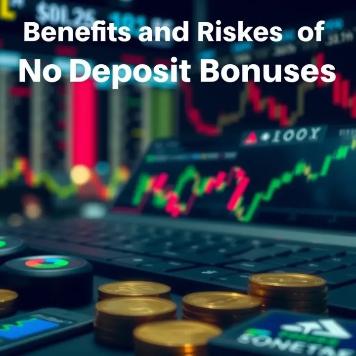 Benefits and Risks of No Deposit Bonuses in Trading Conceptual graphic representing the advantages and risks of no deposit bonuses in trading