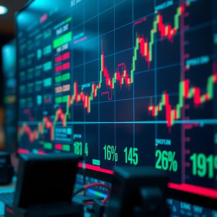 Impact of Algorithmic Trading on Market Dynamics Conceptual illustration showing the influence of algorithmic trading on financial market trends