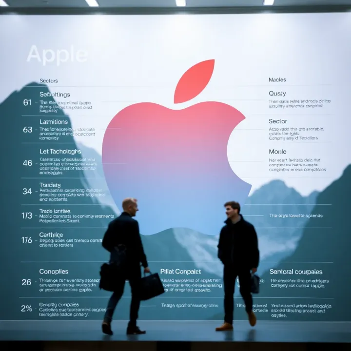 Comparison chart showing key technology companies competing with Apple across various sectors