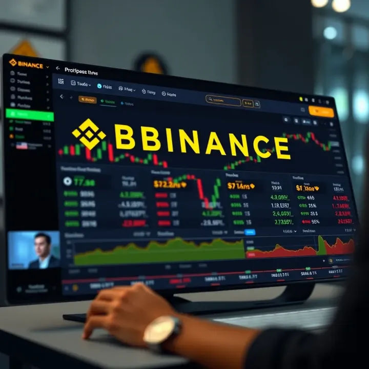 Cryptocurrency exchange interface showing trading options on Binance platform in Colombia