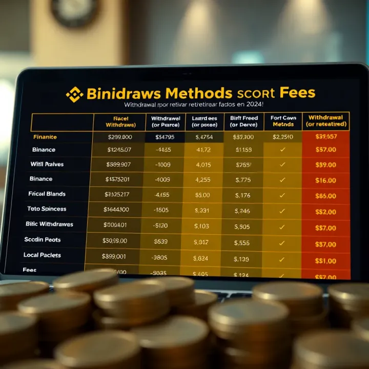 Chart comparing different withdrawal methods on Binance with associated fees