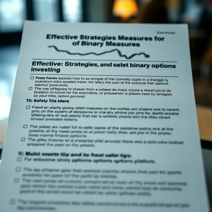 Checklist highlighting key strategies and safety tips for selecting reliable binary options platforms