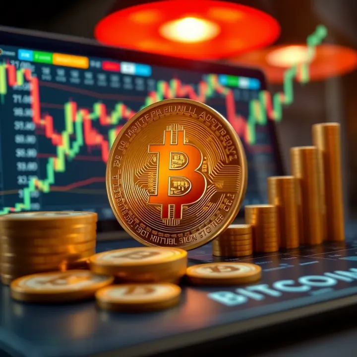 Bitcoin Investment Growth and Market Trends Visualization Conceptual illustration of Bitcoin investment growth and market trends visualization
