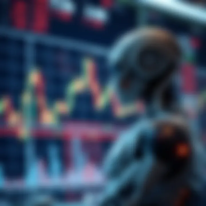 Graph showing automated trading robot executing financial market operations