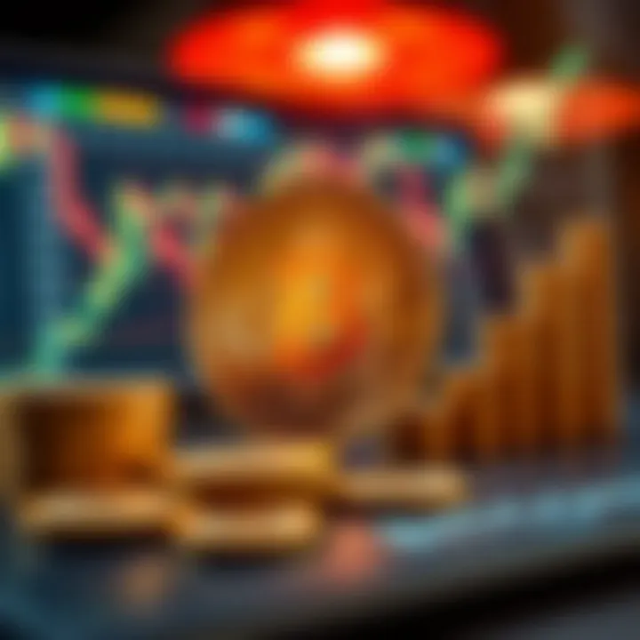 Conceptual illustration of Bitcoin investment growth and market trends visualization