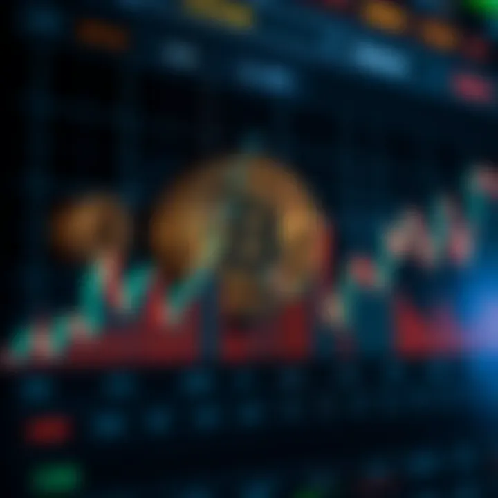 Graph showing Bitcoin price fluctuations in USD with market trends and volume