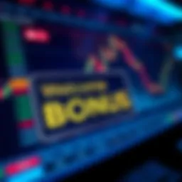 Welcome Bonus Offer on a Digital Trading Platform Illustration of a digital trading platform highlighting a welcome bonus offer without deposit