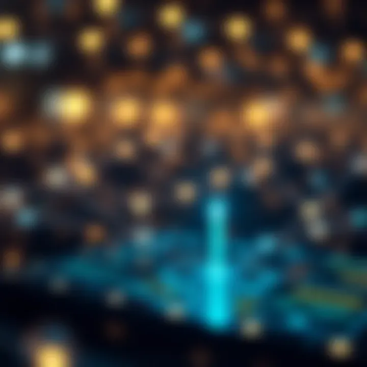 Visual representation of a decentralized oracle network securely linking blockchain to real-world data