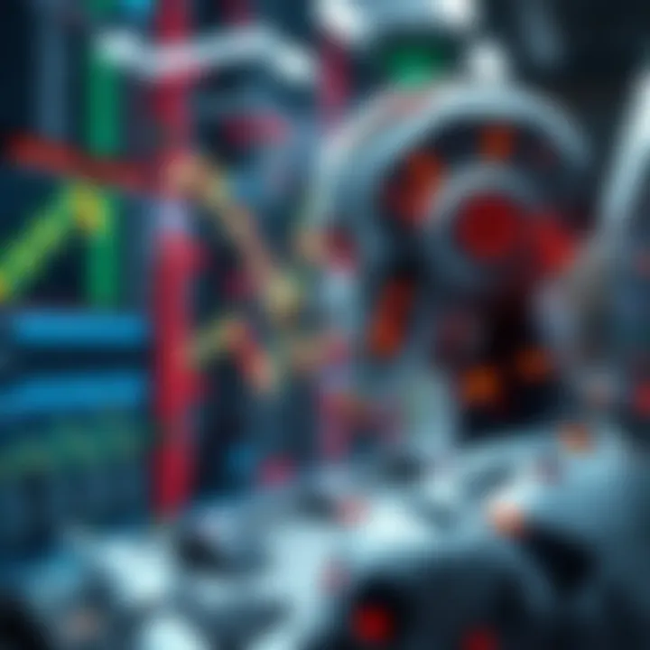 Conceptual representation of AI technology influencing stock market trends