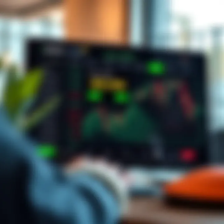 Illustration of a financial broker interface displaying bonus offers and trading options