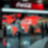 Global map showing Coca-Cola's extensive market presence and distribution network