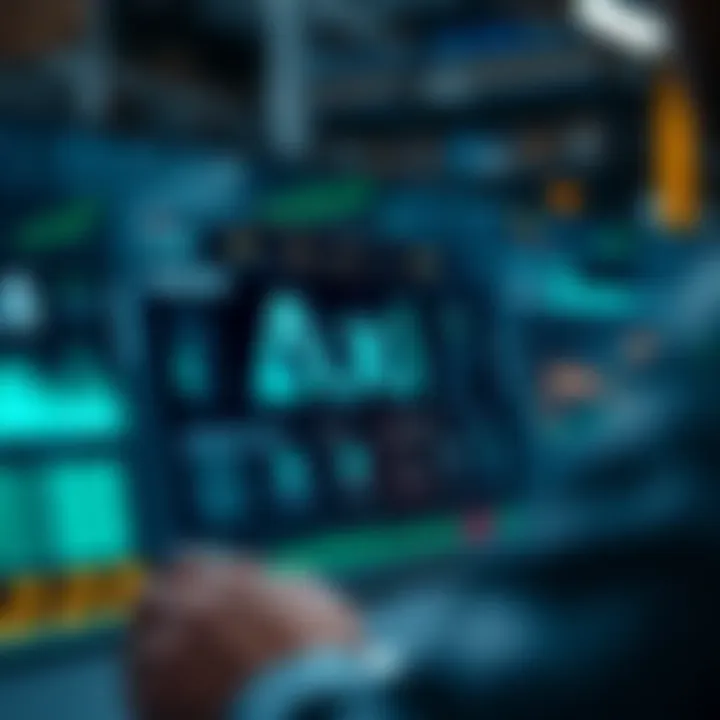 Advanced technological interface displaying Axi Select's core functionalities and industrial applications