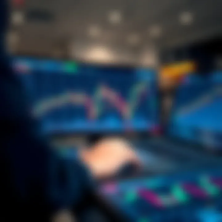 Overview of trading broker interface displaying charts and financial data