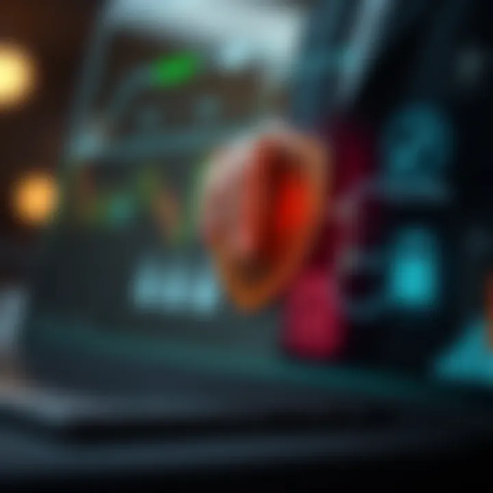 Secure online transaction symbols representing data protection and trustworthiness in financial services