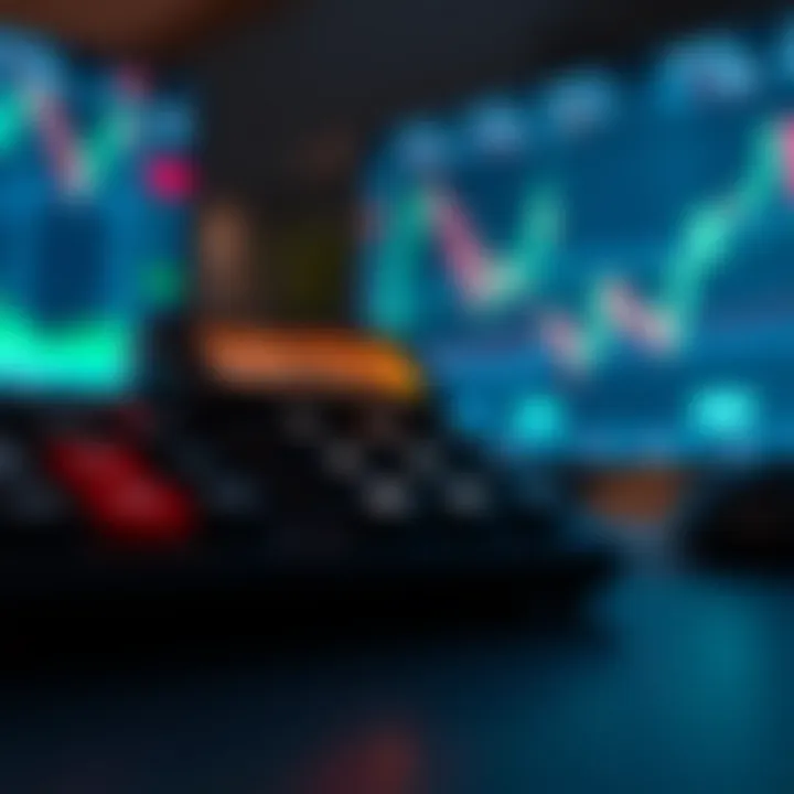 Visual representation of risk management with trading charts and position size indicators