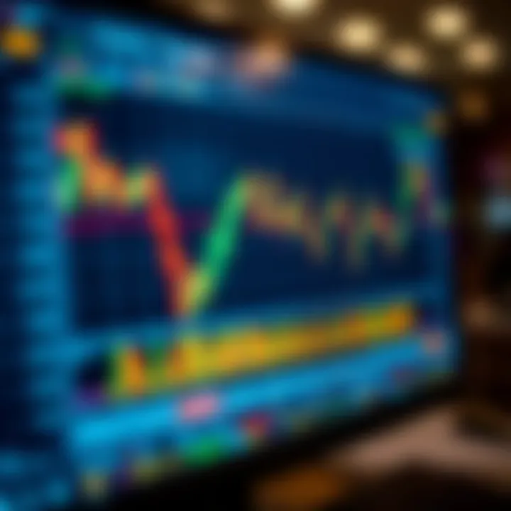 Graph showing Forex trading bonus benefits and conditions on digital screen