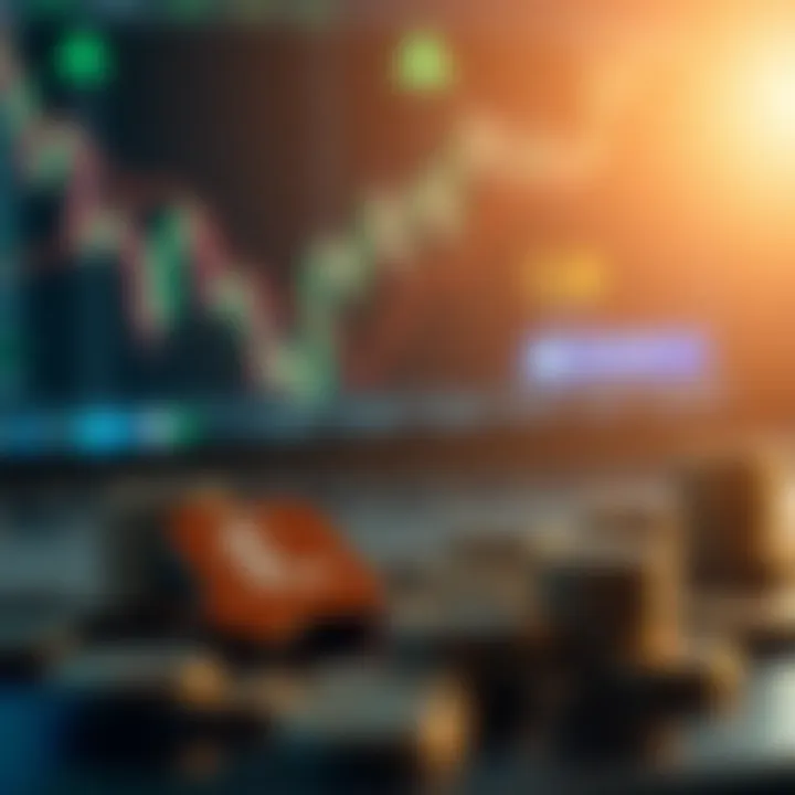 Risk Management and Trading Strategies in Forex Funding Illustration of risk management and trading strategy with currency symbols and arrows