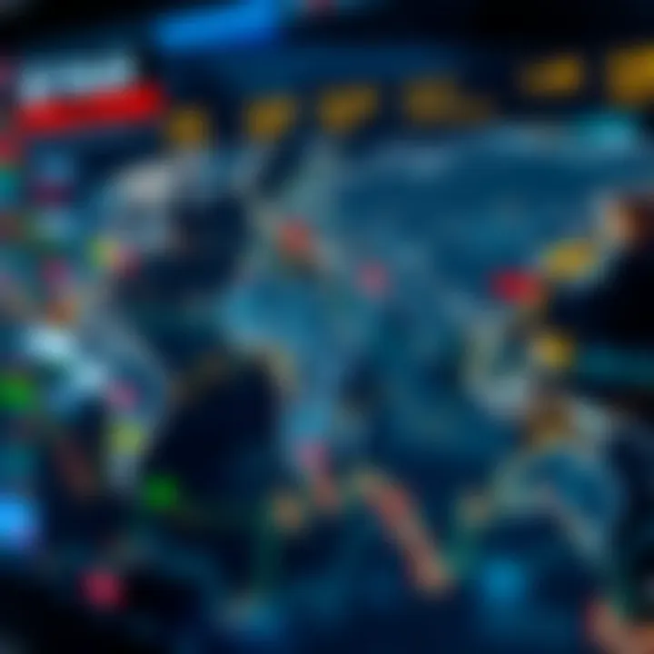 Illustration of global stock exchange locations highlighting major indices worldwide