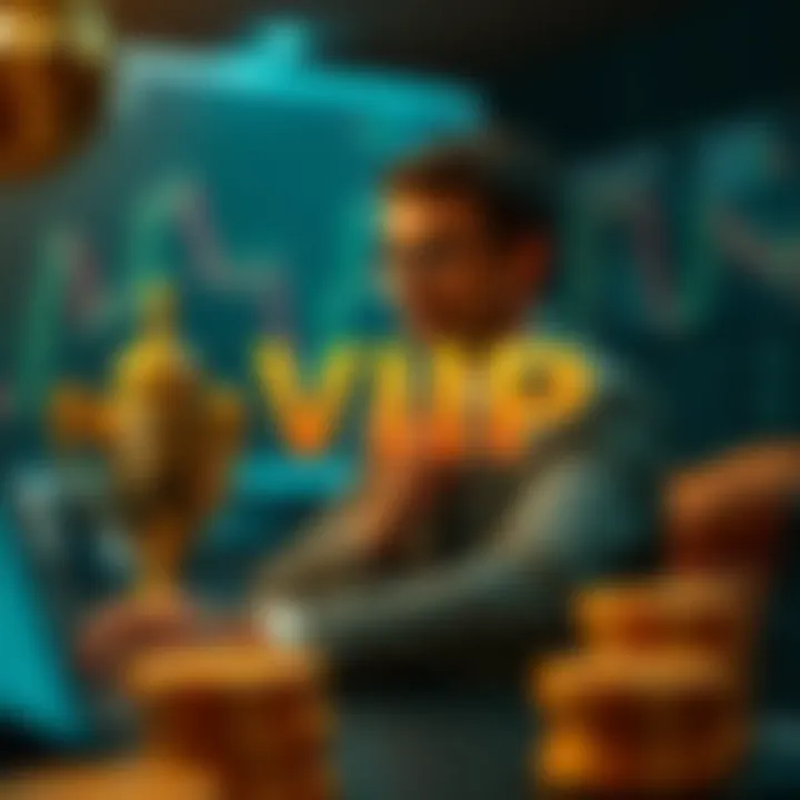 Illustration showing VIP status benefits in a financial trading platform