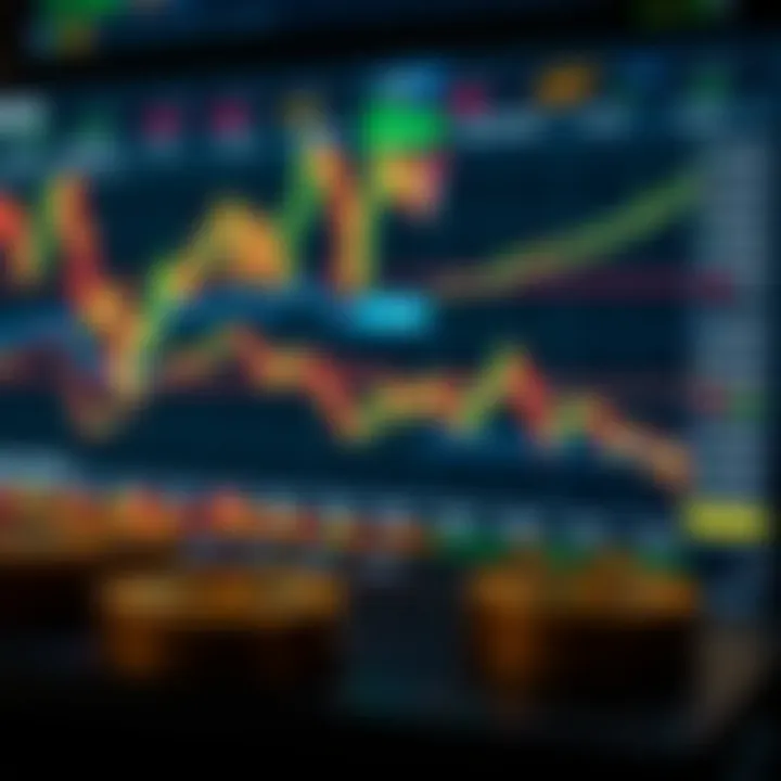 Cryptocurrency trading interface showing charts and market data