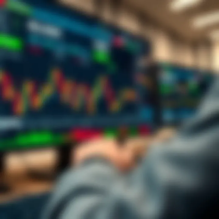 Interface of IQ Option trading platform showing various charts and trading tools