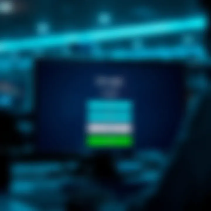 User interface showing the login screen of IQ Login platform with secure access options