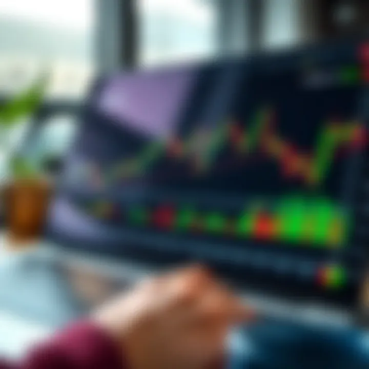 Graph showing trading performance and analysis on a digital platform