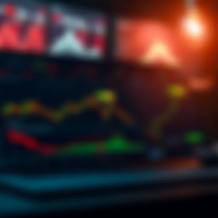 Digital interface showcasing various financial trading charts and tools on IQ Option X platform