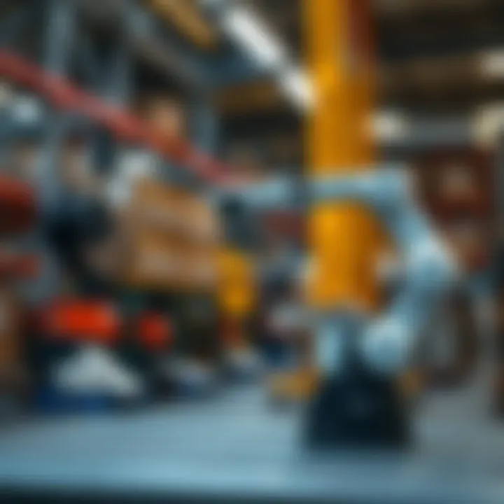 Visual representation of robotic applications in various industries including manufacturing and logistics