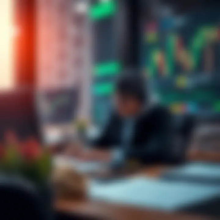 Risk Management and Trading Psychology with Technology Conceptual illustration of risk management and trading psychology with digital tools