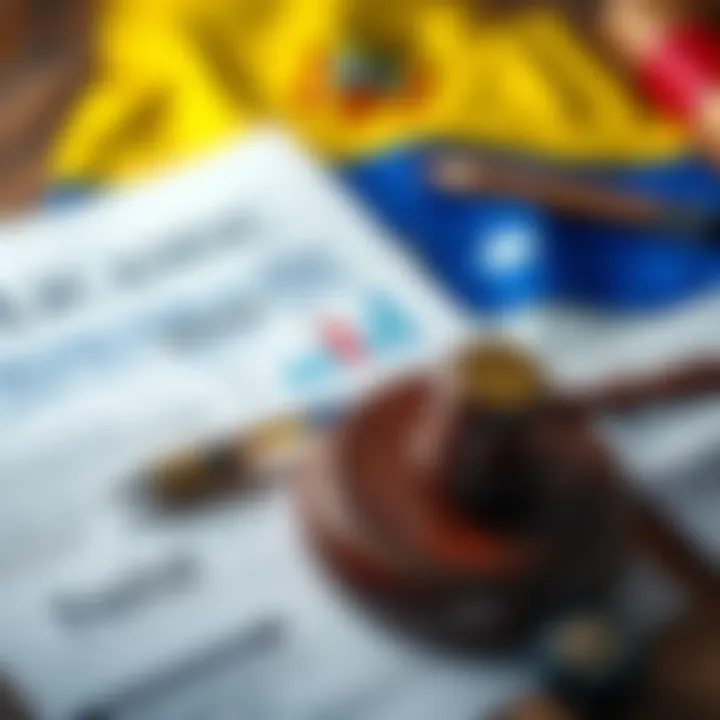 Legal documents and Colombian flag symbolizing financial regulations in Colombia