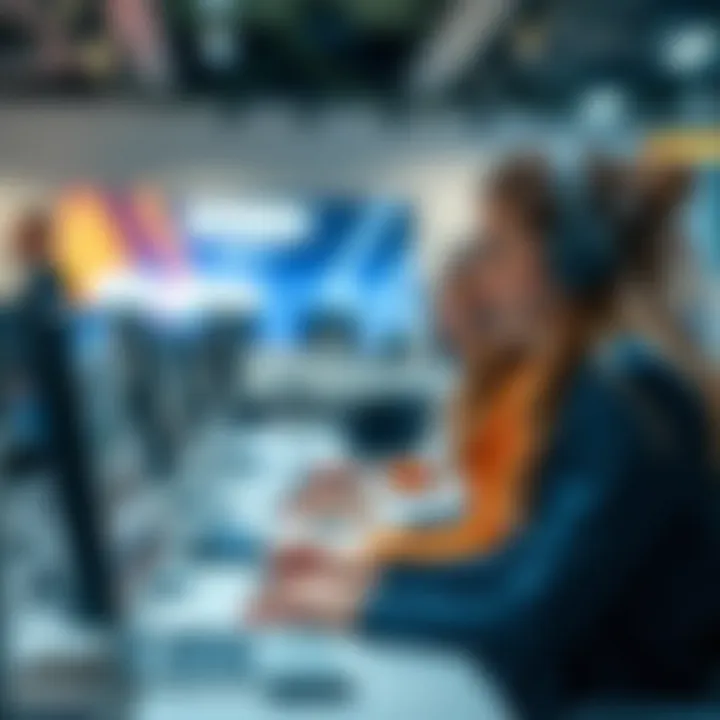 Customer support team assisting users through digital communication channels