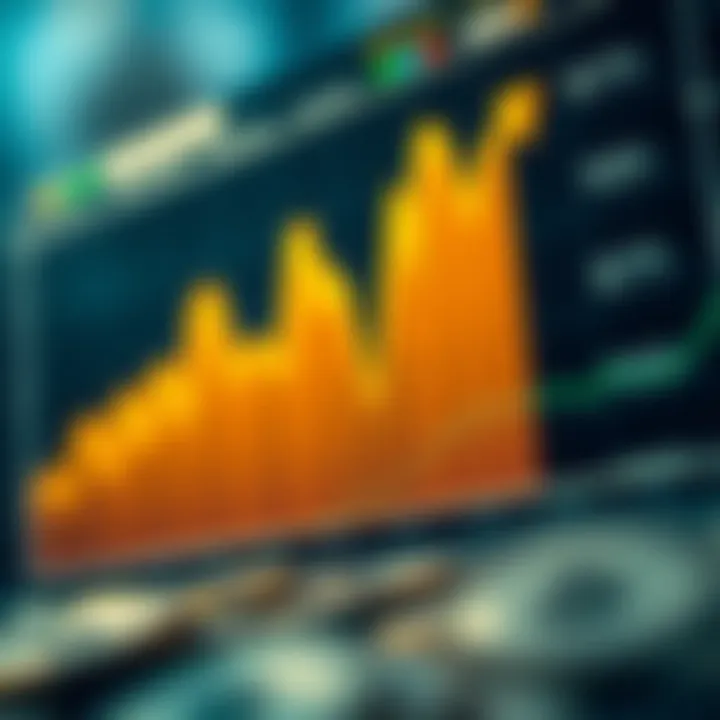 Graph showing recent fluctuations and future projections of the US dollar value