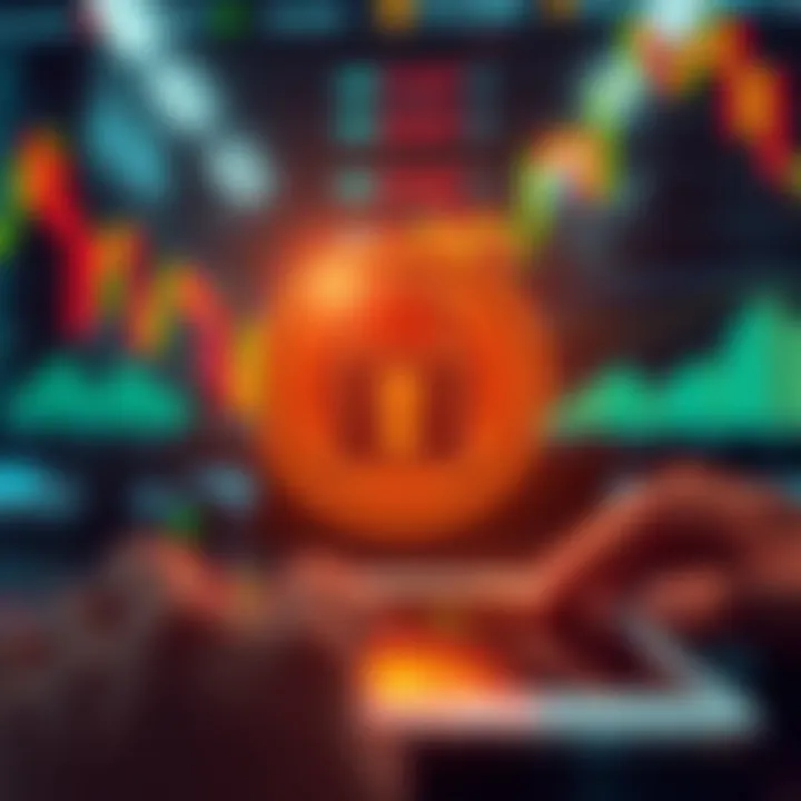 Secure trading environment with digital lock symbol and financial graphs