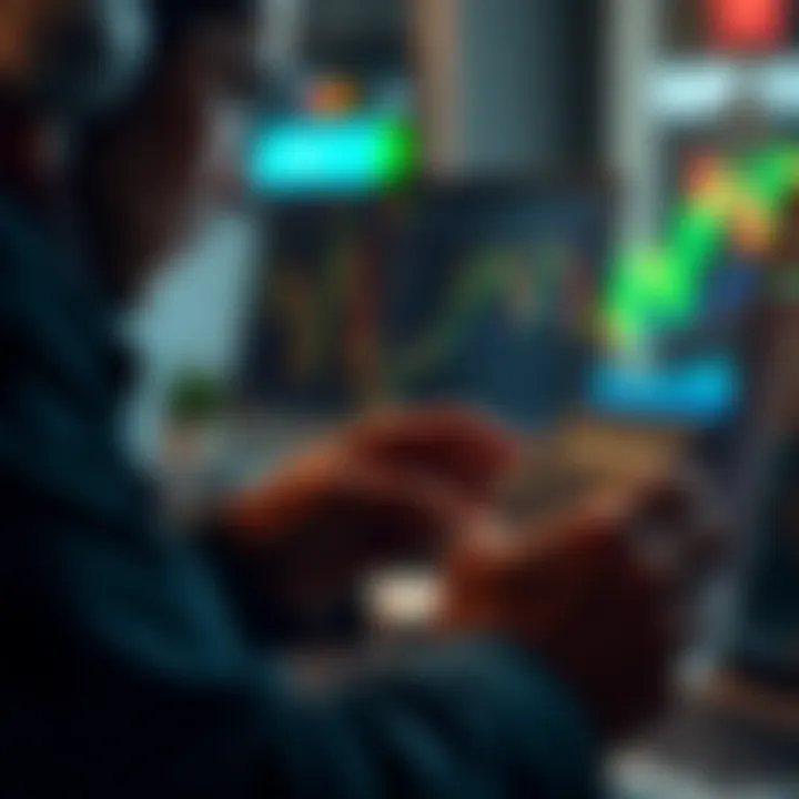 Trader using a digital tool to calculate pip values for risk management