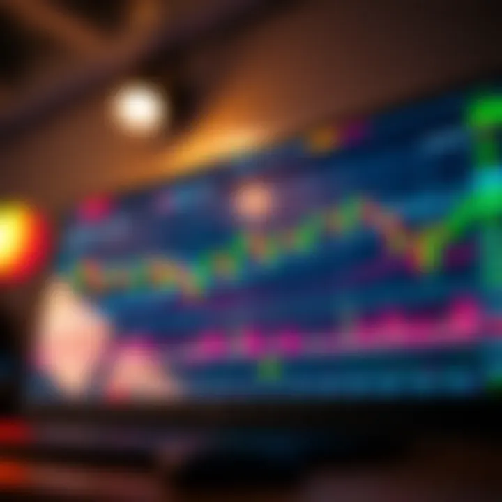 Interactive chart showing binary options trading indicators and price movements