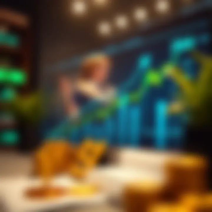 Illustration showing digital income growth through strategic data analysis