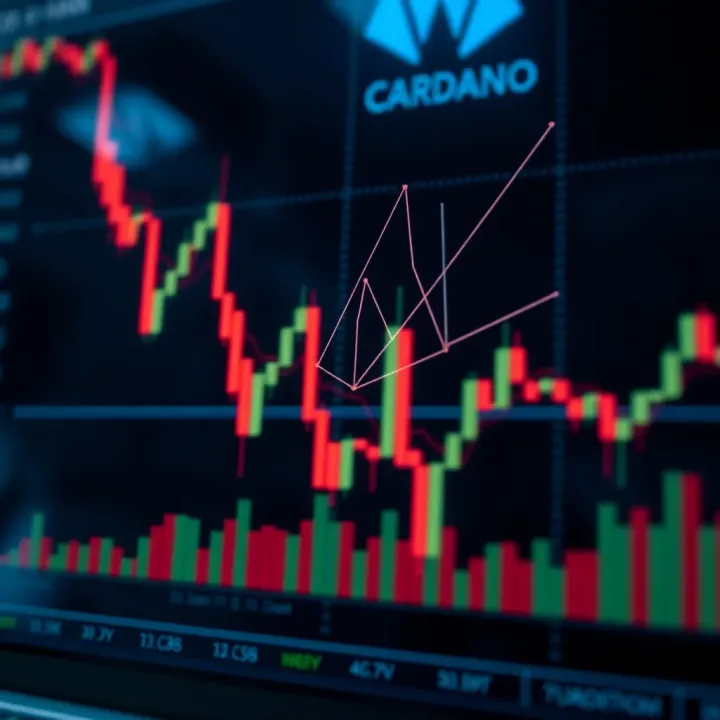 Graph displaying Cardano cryptocurrency price trends with technical indicators