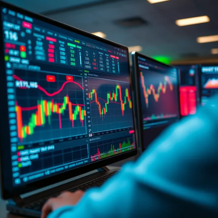 Artificial intelligence interface analyzing financial market charts