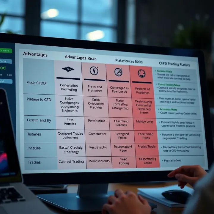 Advantages and Risks of CFD Trading Platforms Compared Comparison chart highlighting advantages and risks of various CFD trading platforms