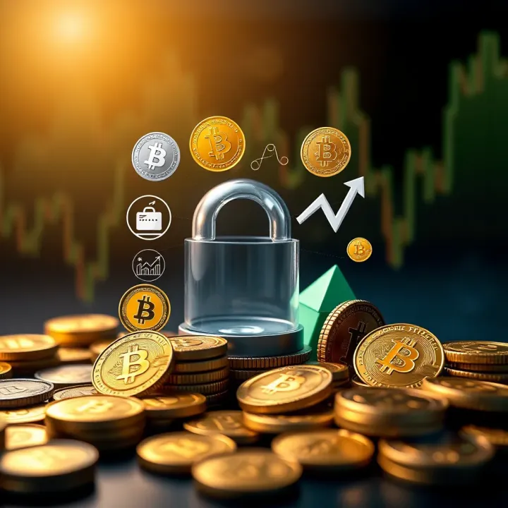 Key Elements of Financial Management in Cryptocurrency Trading Various cryptocurrency icons surrounding a secure financial management concept