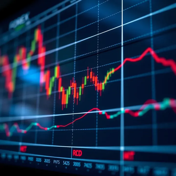 Forex chart showing pip calculation and currency pair price movements