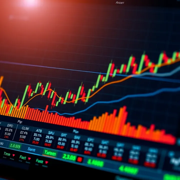 Chart displaying risk management using pip values and trading decisions
