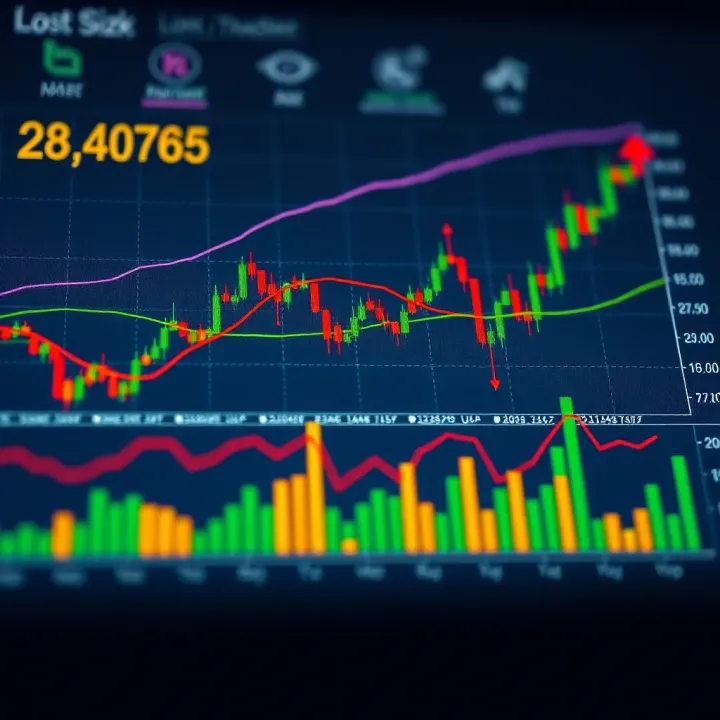 Graph showing the calculation of lot size in trading with currency pairs and risk management indicators