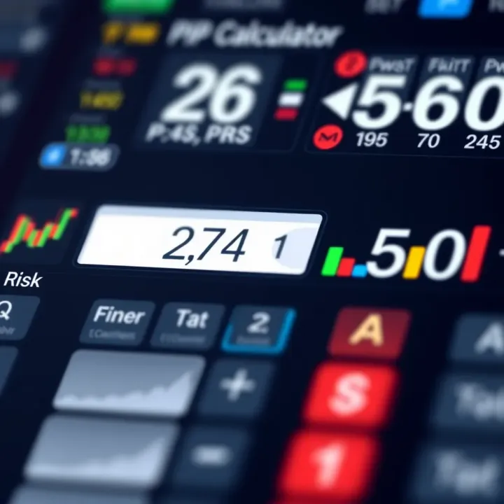 Interface of a pip calculator used for managing risk in currency trading