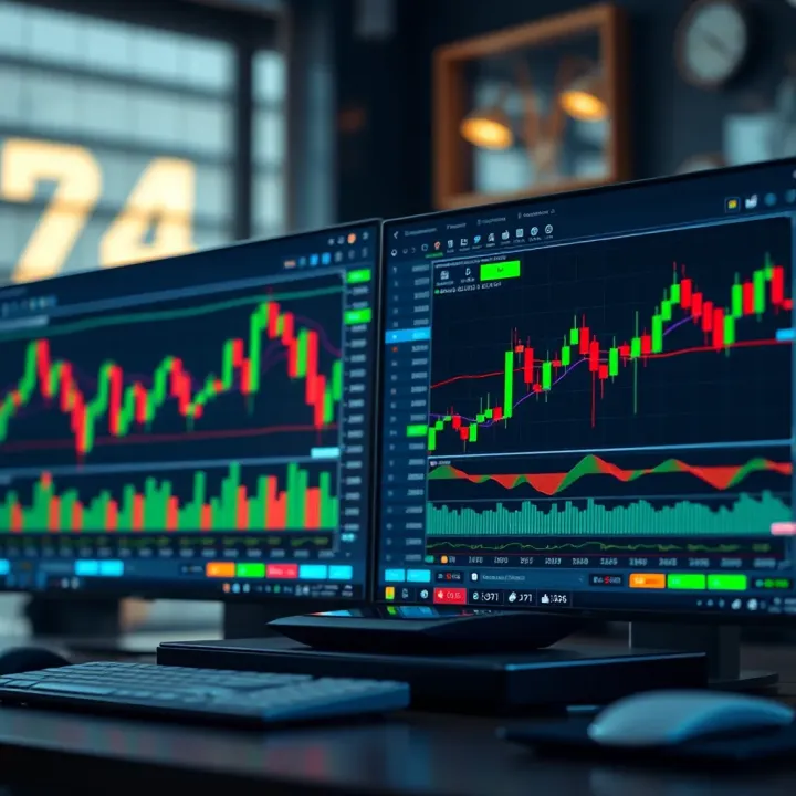 Deriv platform interface displaying binary options trading alongside TradingView charts
