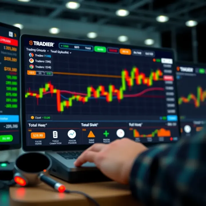 Digital interface displaying trading tools and affiliate program icons