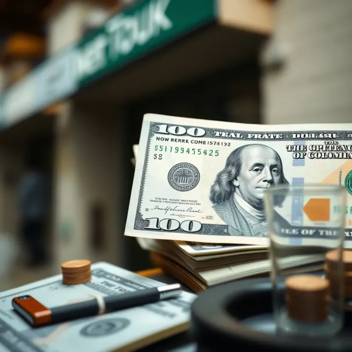 Economic and Political Factors Impacting Currency Exchange in Colombia Illustration of economic and political influences affecting currency exchange rates in Colombia