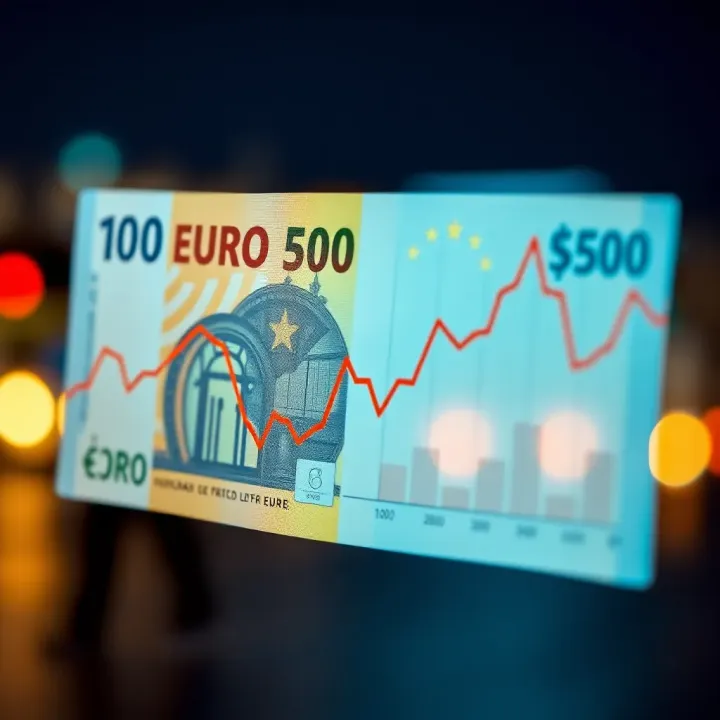 Graph showing euro exchange rate fluctuations against Colombian peso
