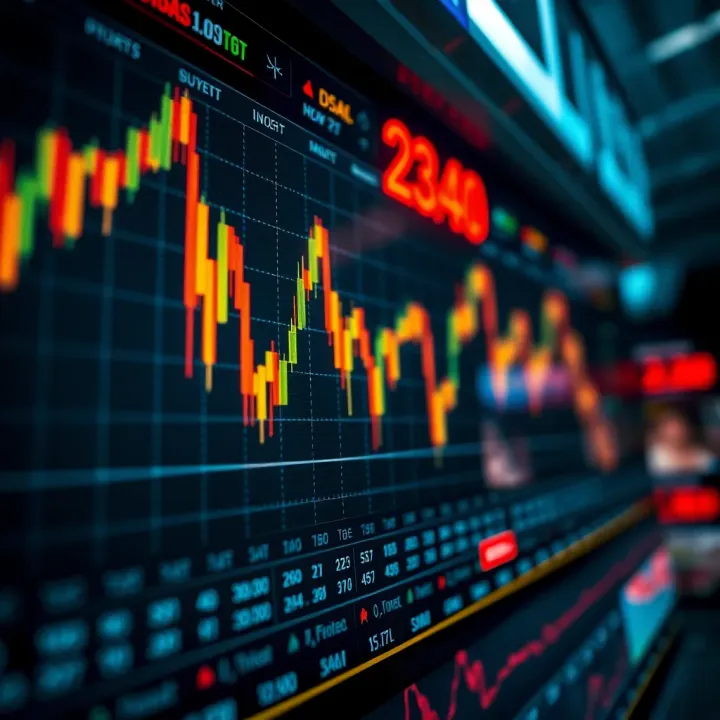 Financial Market Fluctuations and Key Trends Chart illustrating financial market fluctuations with key indicators and trends